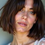 Cheveux courts bruns sublimés par un balayage gris : la tendance incontournable du moment !