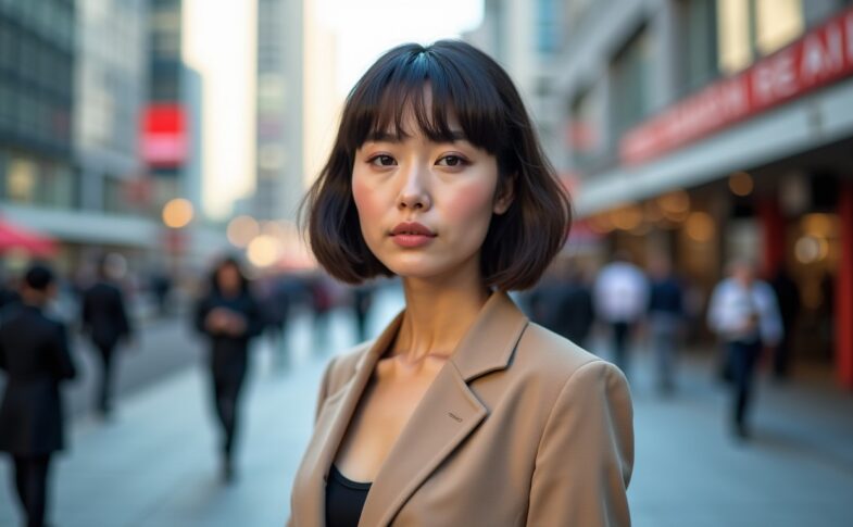 Carré et frange rideau : le duo incontournable pour un look chic et moderne en 2024