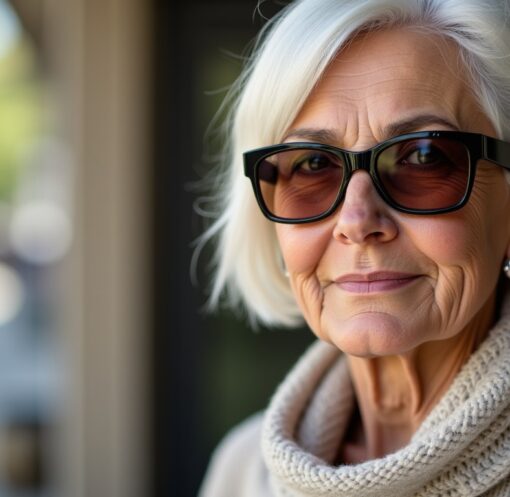 Coiffures élégantes et flatteuses pour femmes de 70 ans portant des lunettes