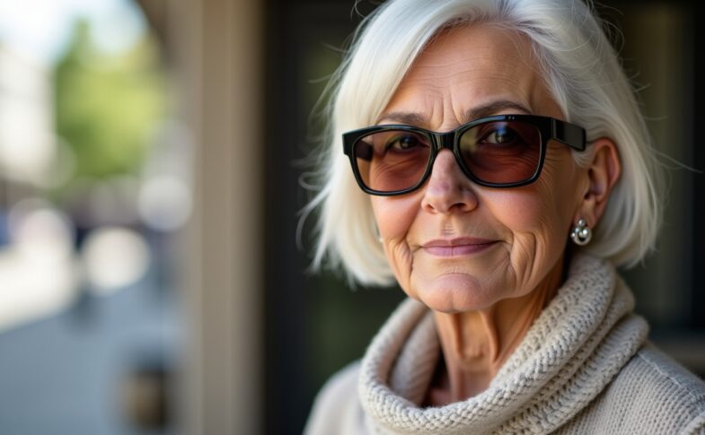 Coiffures élégantes et flatteuses pour femmes de 70 ans portant des lunettes