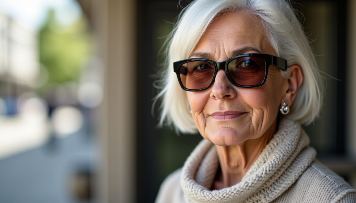 Coiffures élégantes et flatteuses pour femmes de 70 ans portant des lunettes