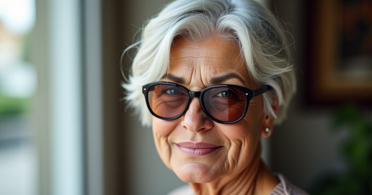Styles de coiffure raffinés pour femmes seniors portant des lunettes