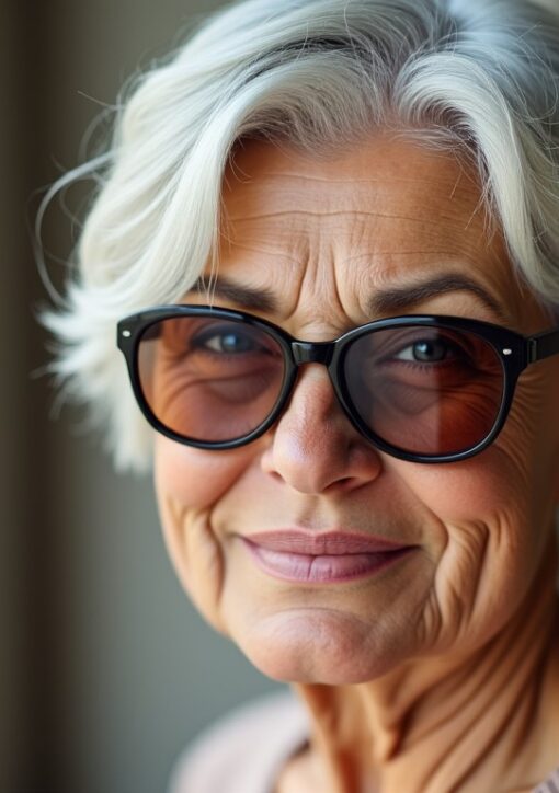 Styles de coiffure raffinés pour femmes seniors portant des lunettes