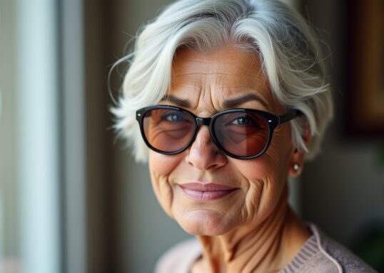 Styles de coiffure raffinés pour femmes seniors portant des lunettes