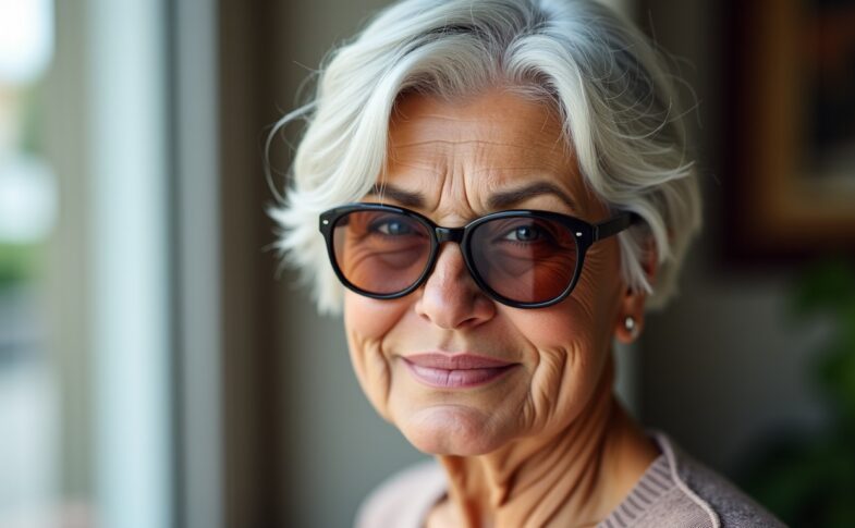 Styles de coiffure raffinés pour femmes seniors portant des lunettes